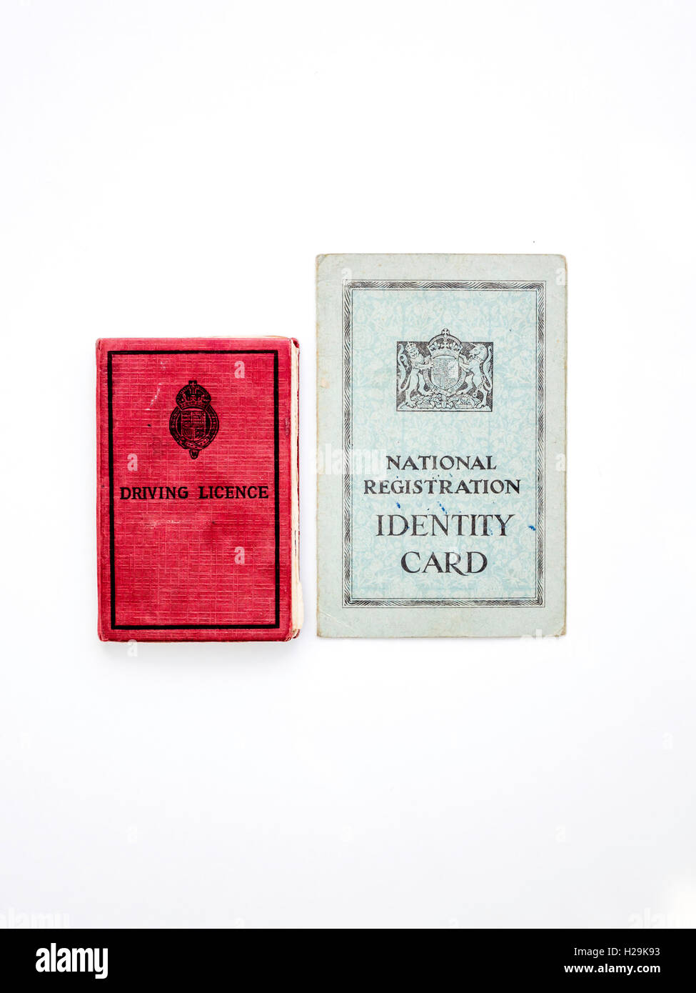 Britischen Führerschein und Personalausweis ausgestellt in Weltkrieg zwei 1940er Jahre Stockfoto