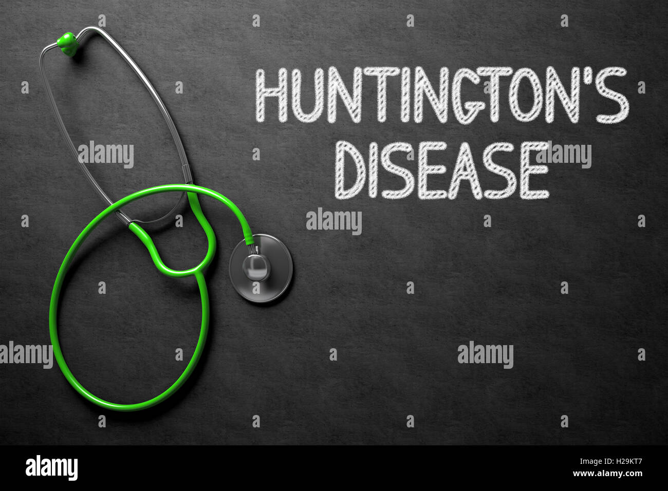 Tafel mit der Huntington-Krankheit. 3D Illustration. Stockfoto