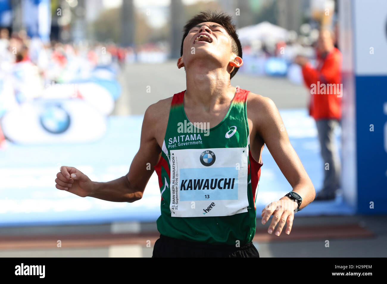 Berlin, Deutschland. 25. September 2016. Yuki Kawauchi (JPN) belegte den 13. in der 43. Berlin-Marathon in Berlin statt. Bildnachweis: Fernanda Paradiso/FotoArena/Alamy Live-Nachrichten Stockfoto