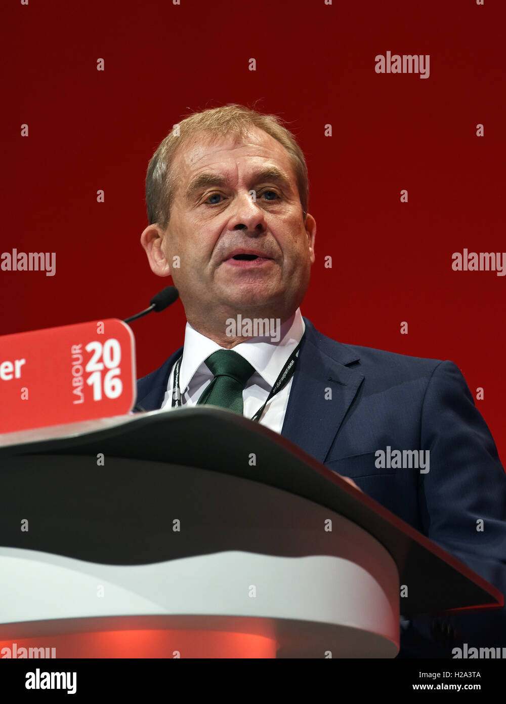 Liverpool, Vereinigtes Königreich. 26. September 2016. John Hannett General Secretary USDAW anlässlich der Labour Party Konferenz Kredit: Della Batchelor/Alamy Live News Stockfoto