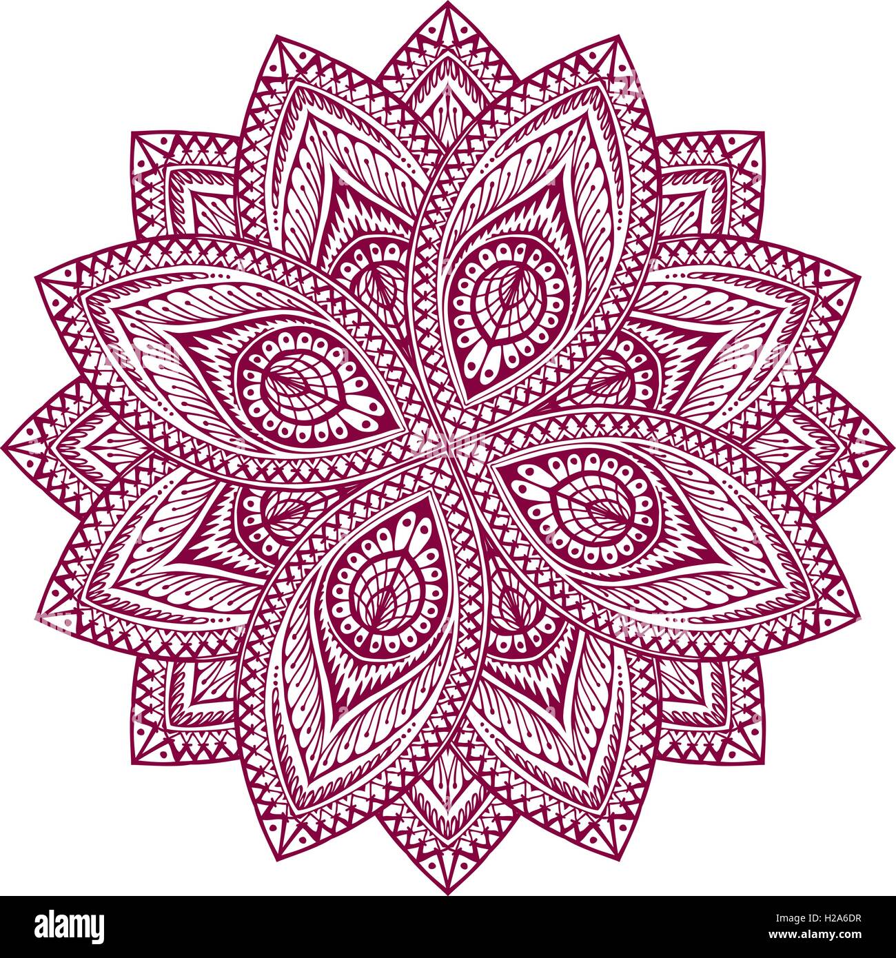 Mandala. Dekorative Blumenmuster. Vektor-Illustration von Ethno-Stil Stock Vektor