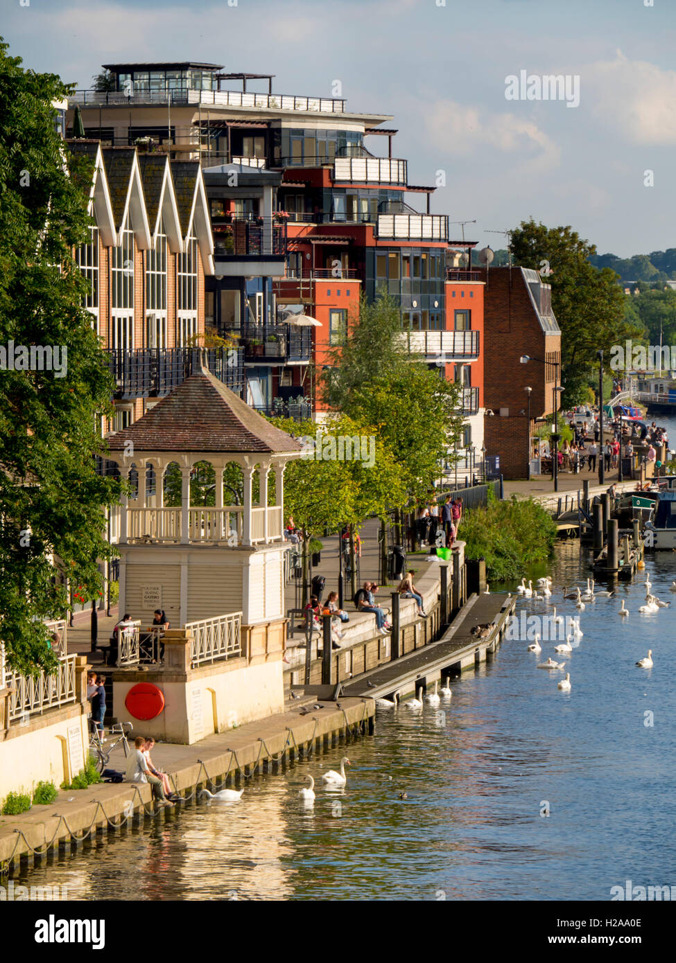 Großbritannien, England, Surrey, Kingston upon Thames River Szene Stockfoto