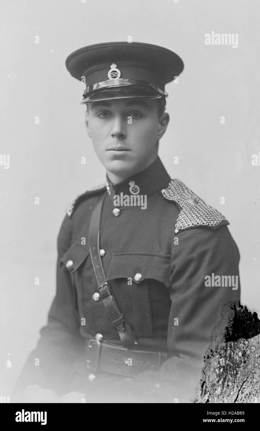 Porträt von unbenannten Armeeoffizier, möglicherweise Hauptmann oder Major aus Staffordshire c1910.  Foto von Tony Henshaw Stockfoto