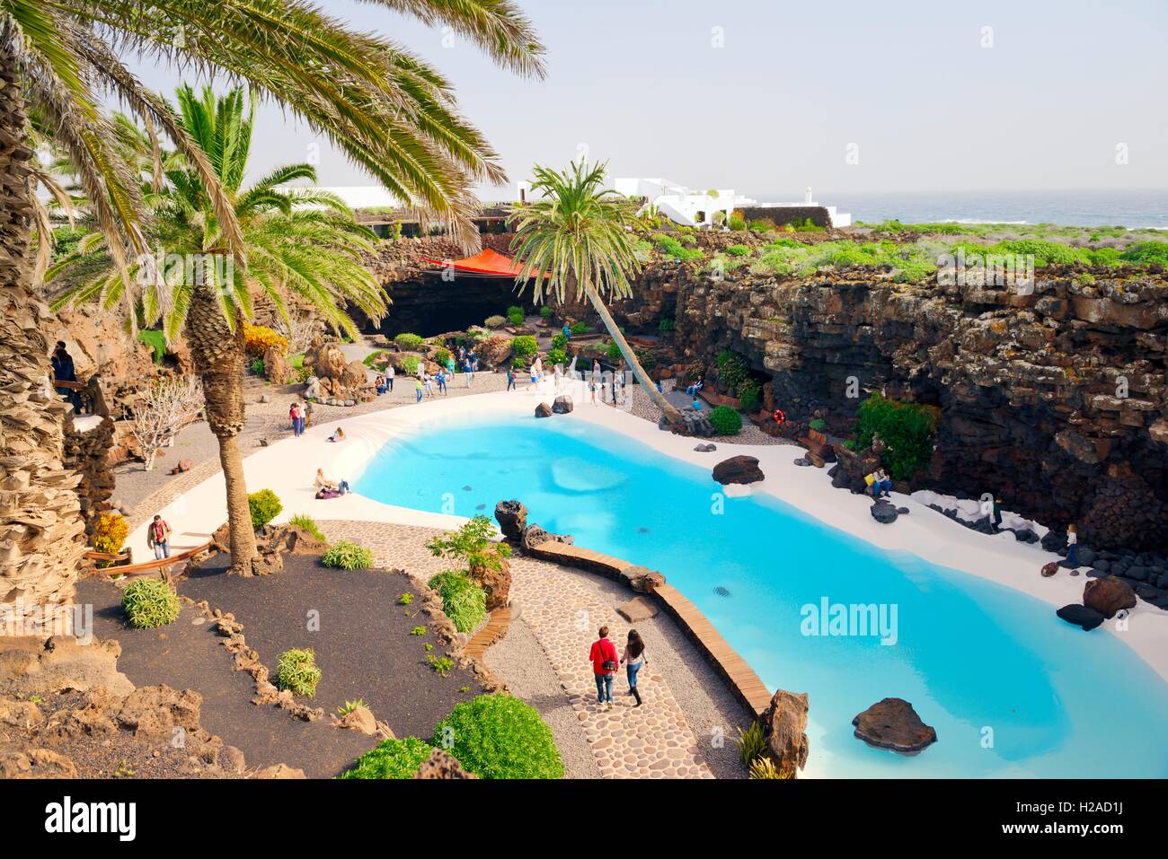 Jameos del Agua, die Höhle Diskothek Konzertsaal erstellt von Cesar Manrique in die Vulkanlandschaft der Insel Lanzarote Stockfoto