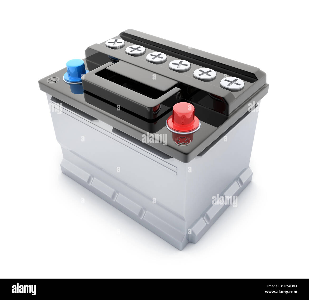 Batterie Auto auf weißem Hintergrund (in 3D-Rendering getan) Stockfoto