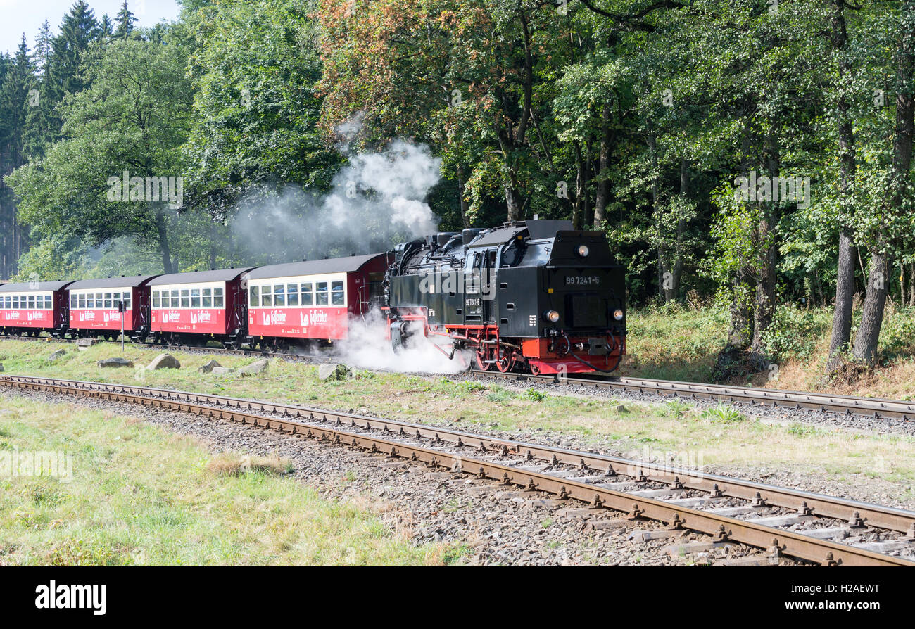 WERNINGERODE, HARZ, Deutschland, SEPTEMBER 23,2016: Schmalspur-Dampfzug vom Brocken im Harz, Werningerode am 23. September 20 Stockfoto