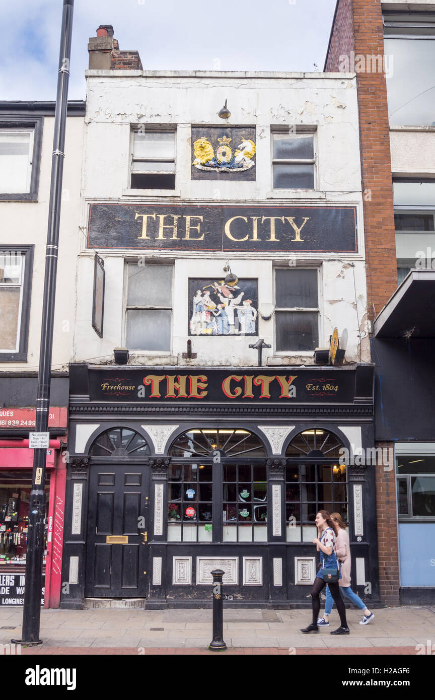 Außenseite des The City Pub, Oldham Street, Manchester, England Stockfoto