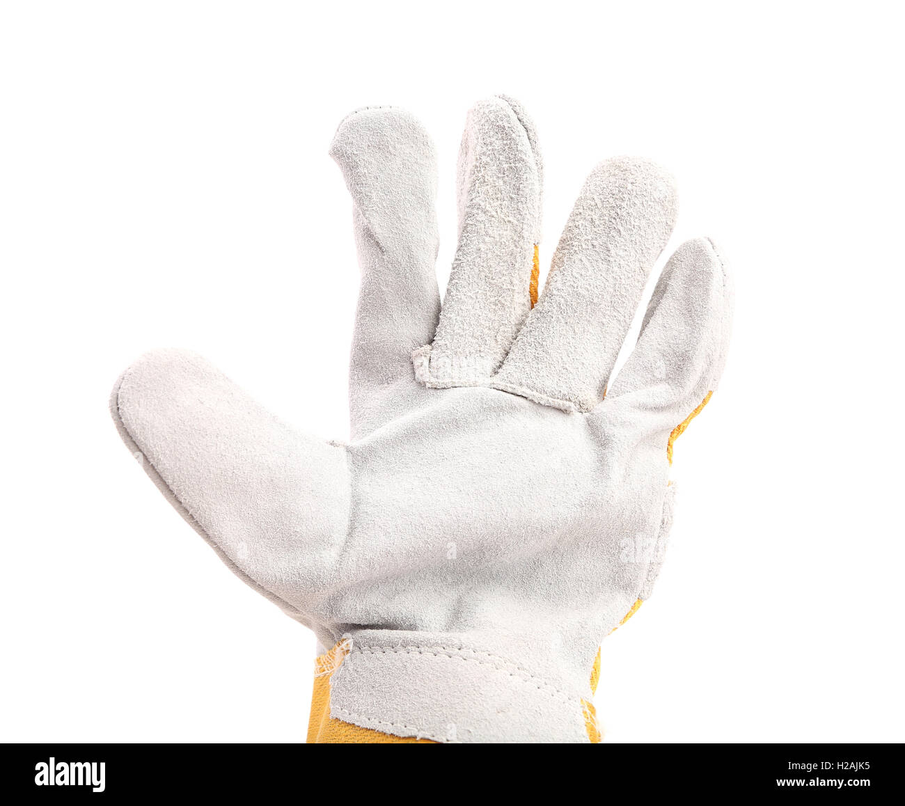 Close-up-Handschuhe zeigt fünf. Stockfoto