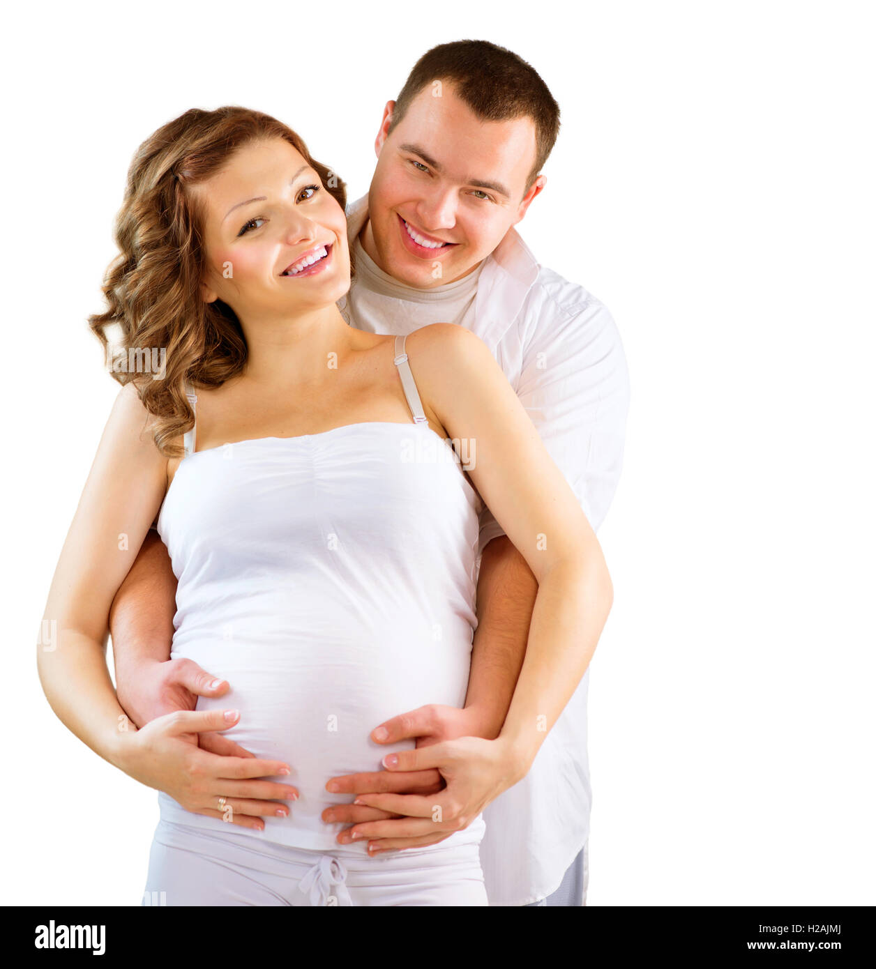 Glückliches Paar erwartet Baby. Gesunde Schwangerschaft Stockfoto