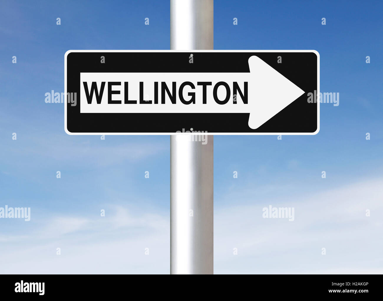 Auf diese Weise nach Wellington Stockfoto