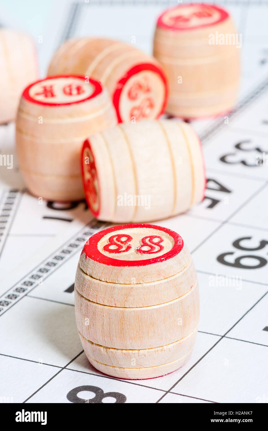 schöne Makro erschossen Bingo Spiele Stockfoto