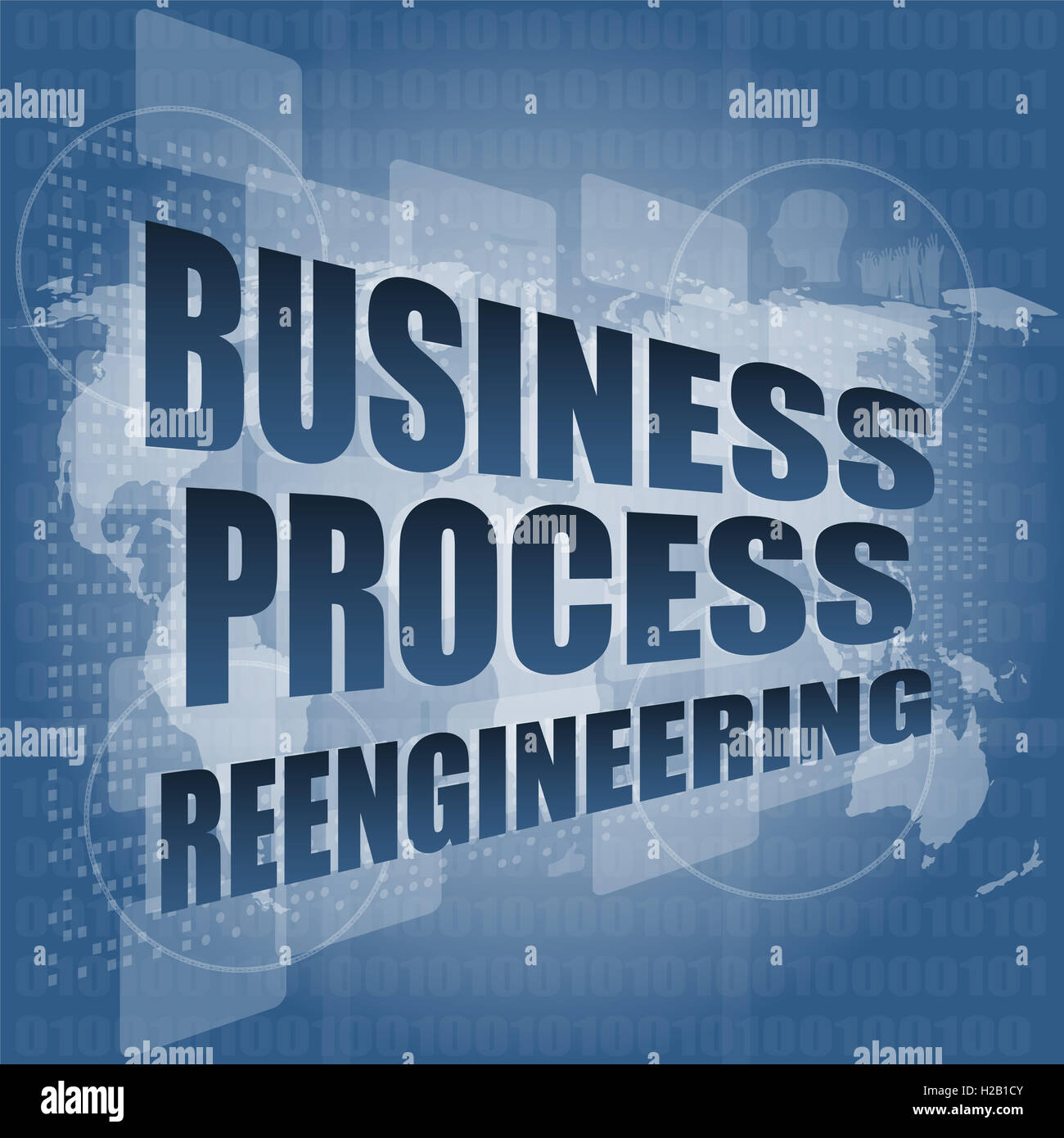 Business Process reengineering Interfacetechnik Hallo Stockfoto