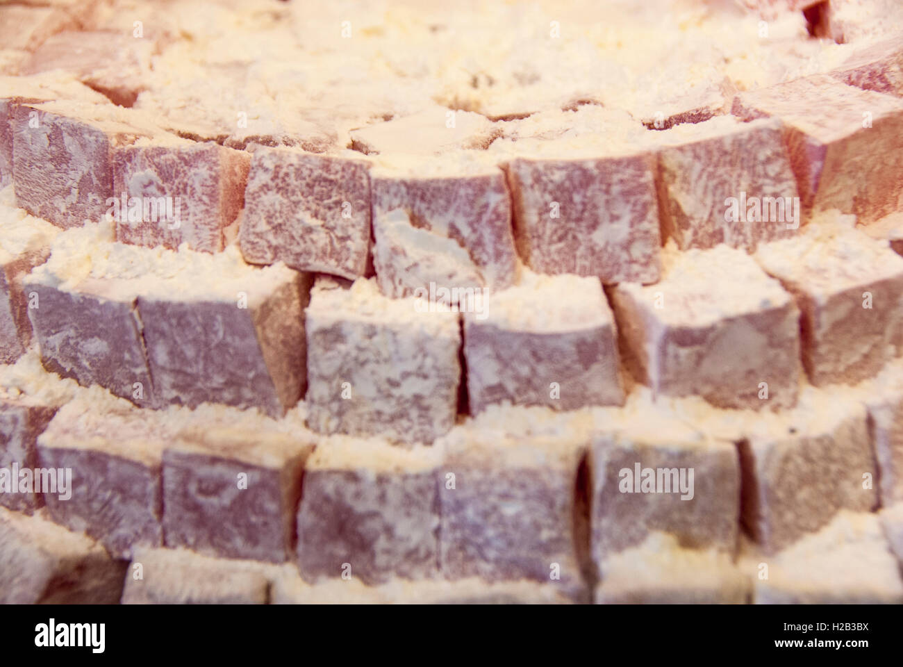 Rosa bestäubt Turkish Delight, Istanbul, Türkei Stockfoto