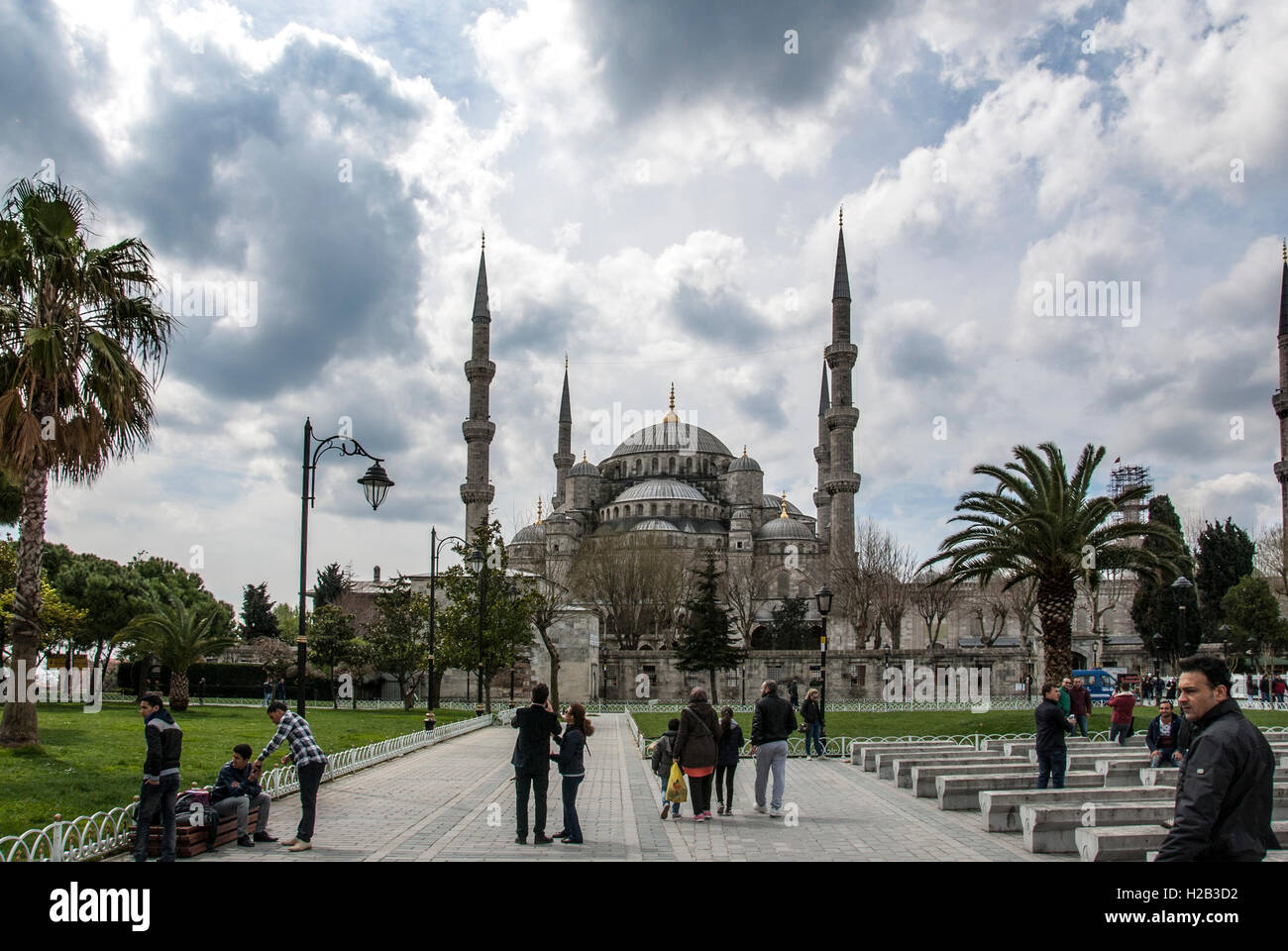 Äußere blaue Moschee, Istanbul, Türkei Stockfoto