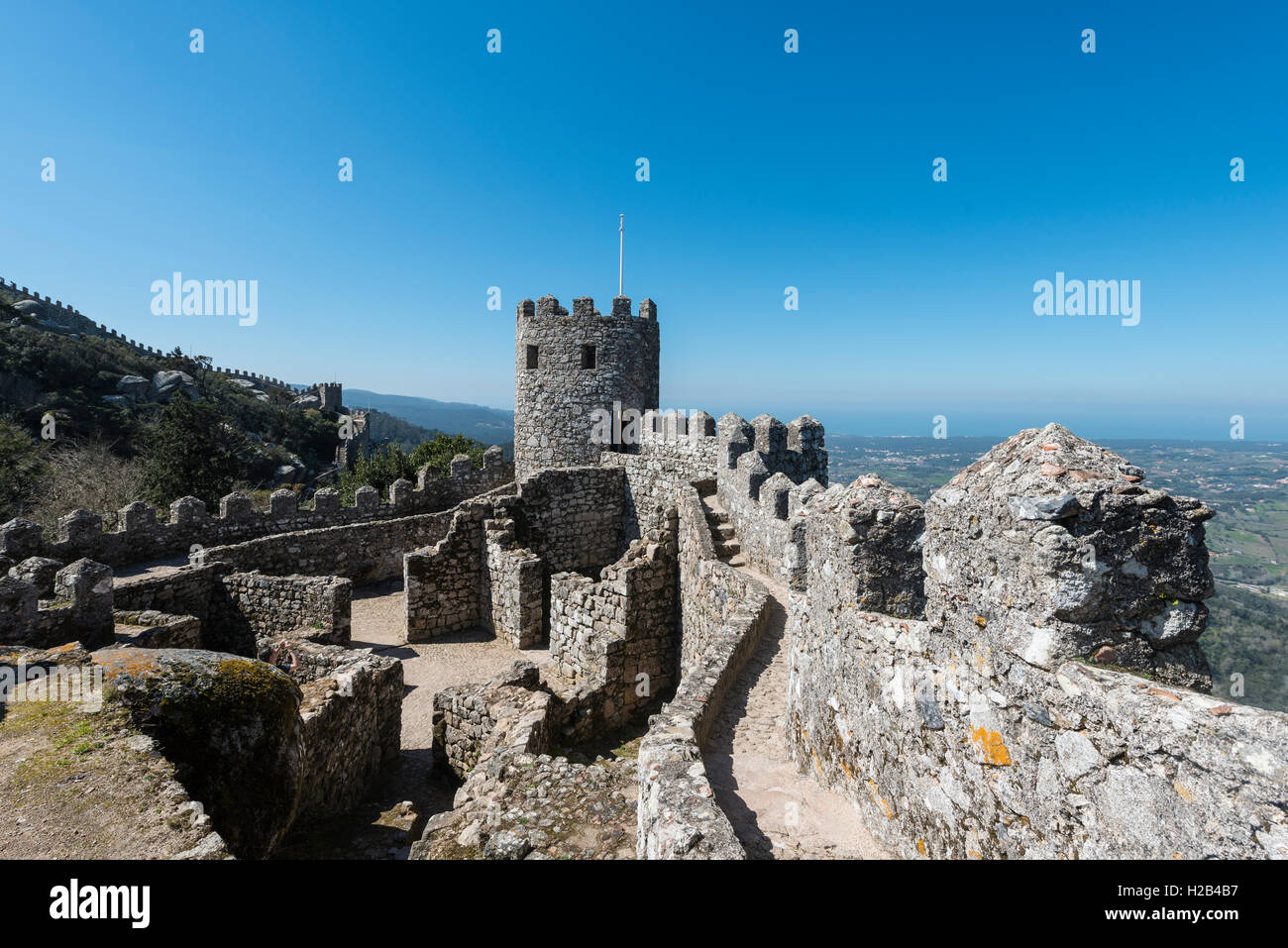 Castelo Dos Mouros, Burg der Mauren, Sintra, Portugal Stockfoto