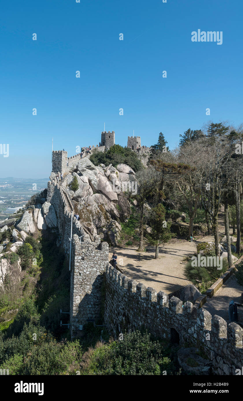 Castelo Dos Mouros, Burg der Mauren, Sintra, Portugal Stockfoto