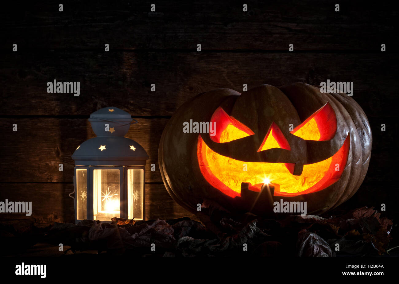 Halloween Kürbis-Kerze Licht Stockfoto