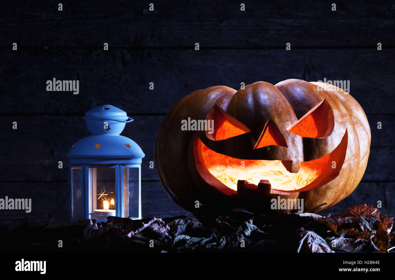 Halloween Kürbis-Kerze Licht Stockfoto