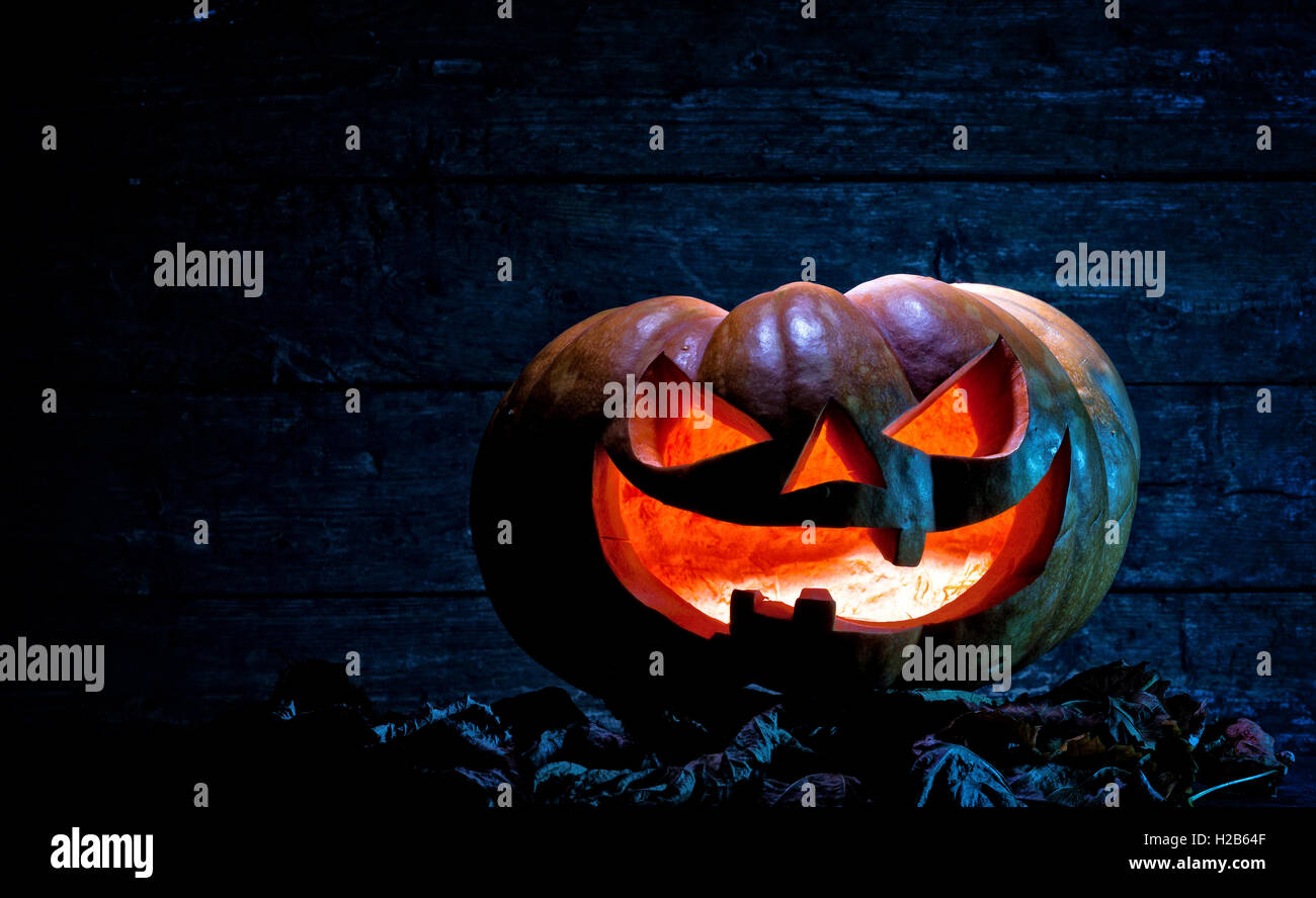 Halloween Kürbis-Kerze Licht Stockfoto