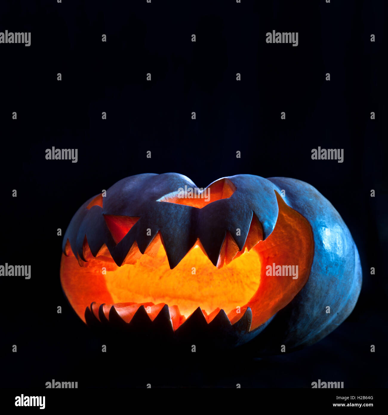 Halloween Kürbis-Kerze Licht Stockfoto
