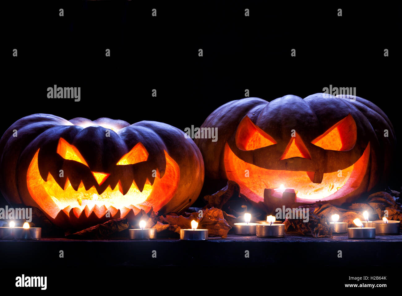 Halloween Kürbis-Kerze Licht Stockfoto