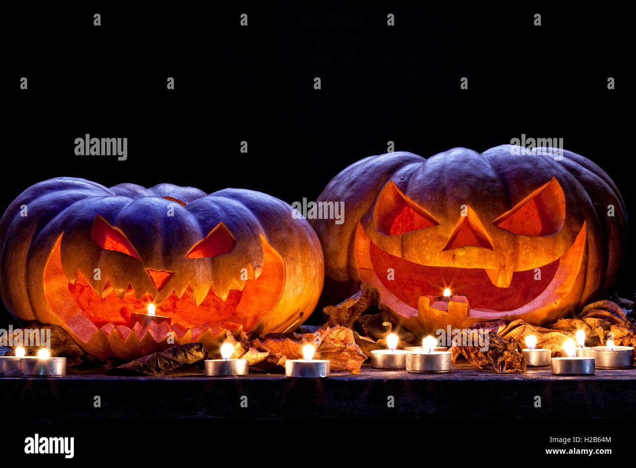 Halloween Kürbis-Kerze Licht Stockfoto