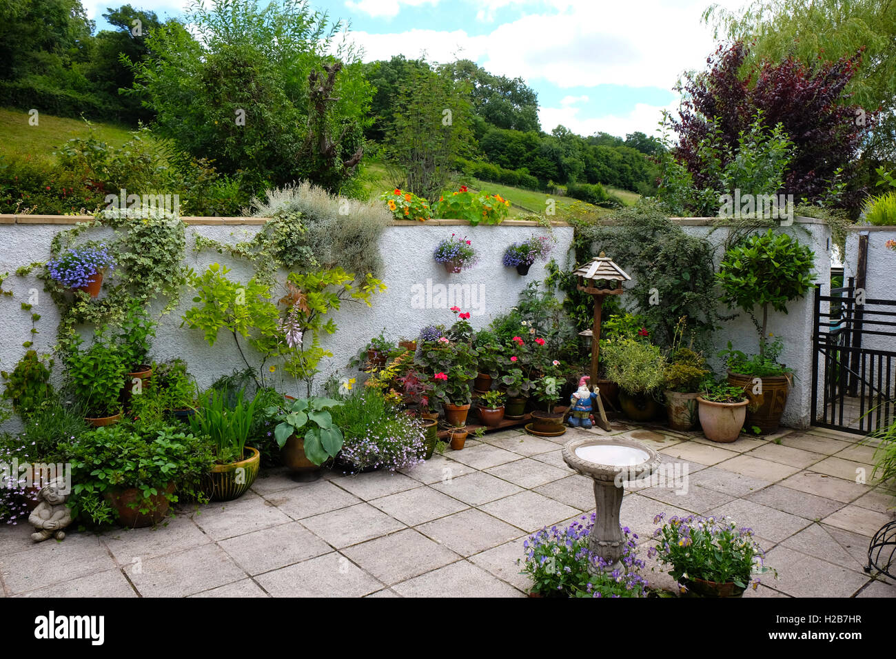 Traditionelles Ferienhaus mit Garten, Pentyrch, Cardiff, Wales, UK Stockfoto