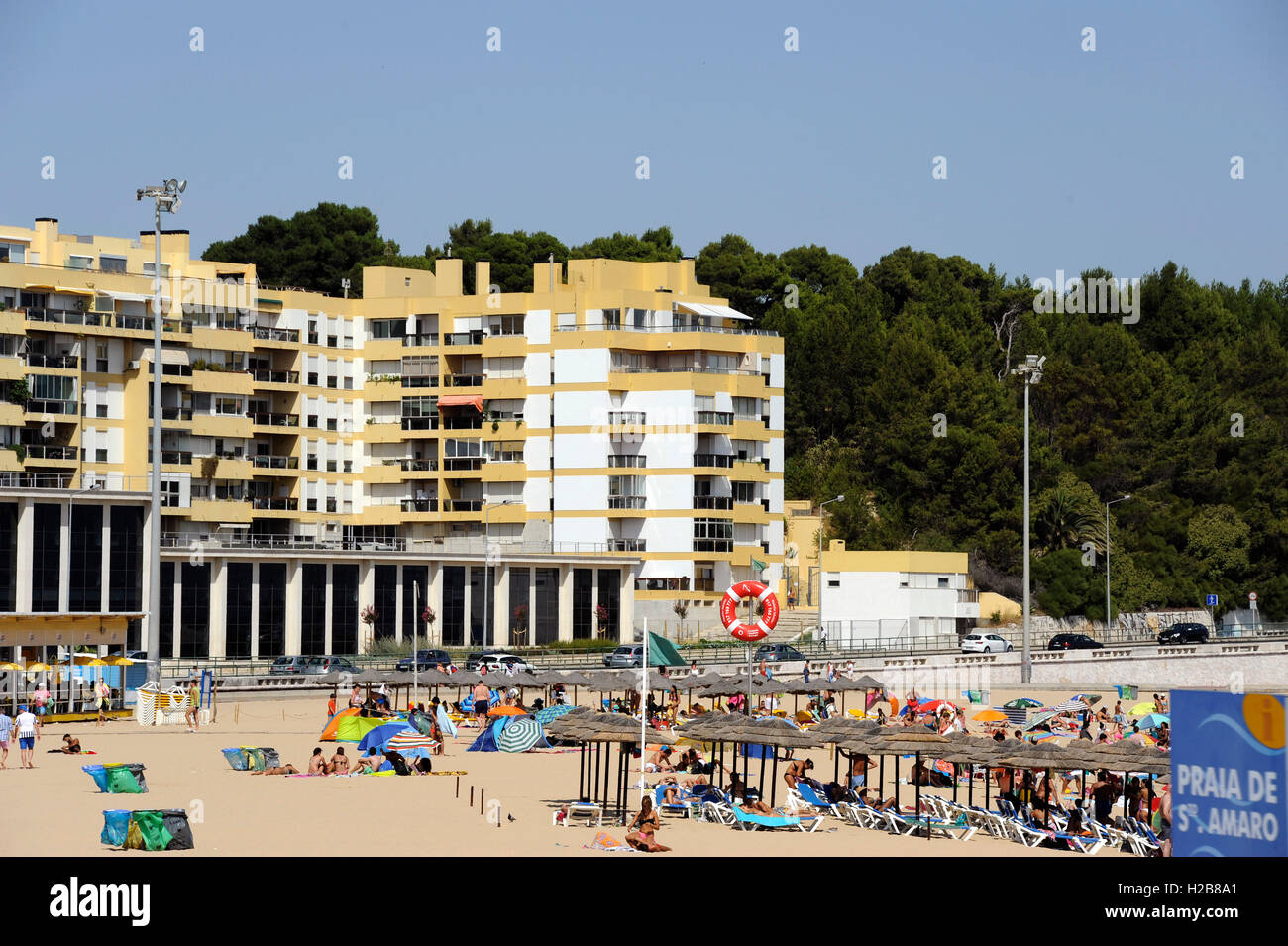 Praia Santo Amaro de Oeiras, Strand in der Nähe von Estoril, Portugal, Europa Stockfoto