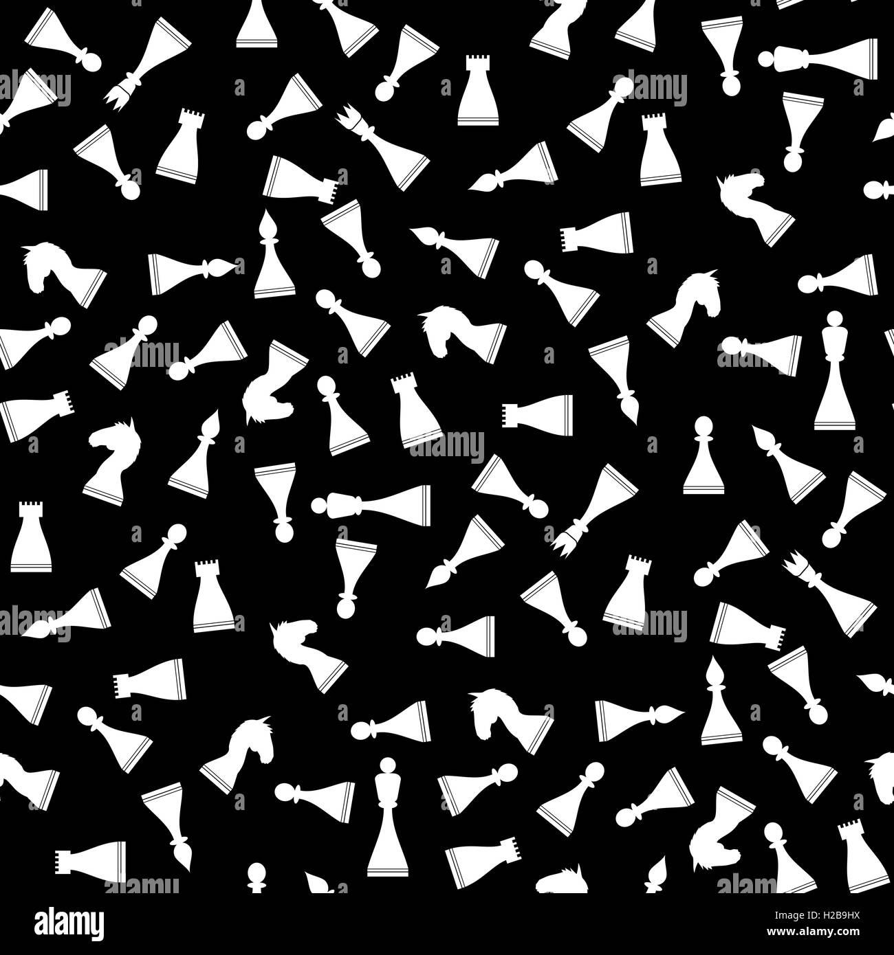 Weiß Schach Stücke nahtlose Muster Stock Vektor