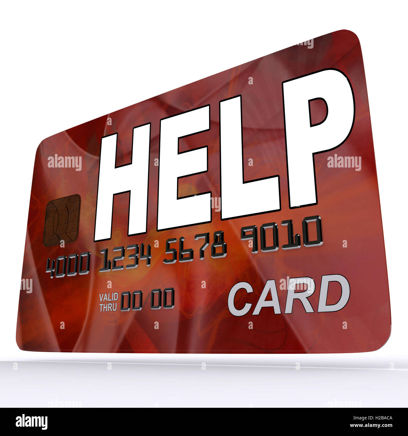 Hilfe Bankkarte zeigt finanzielle Unterstützung und geben Stockfoto