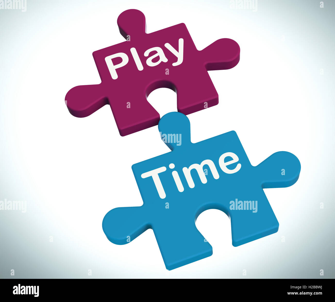 Zeit-Puzzle zu spielen bedeutet Spaß und Freizeit für Kinder Stockfoto