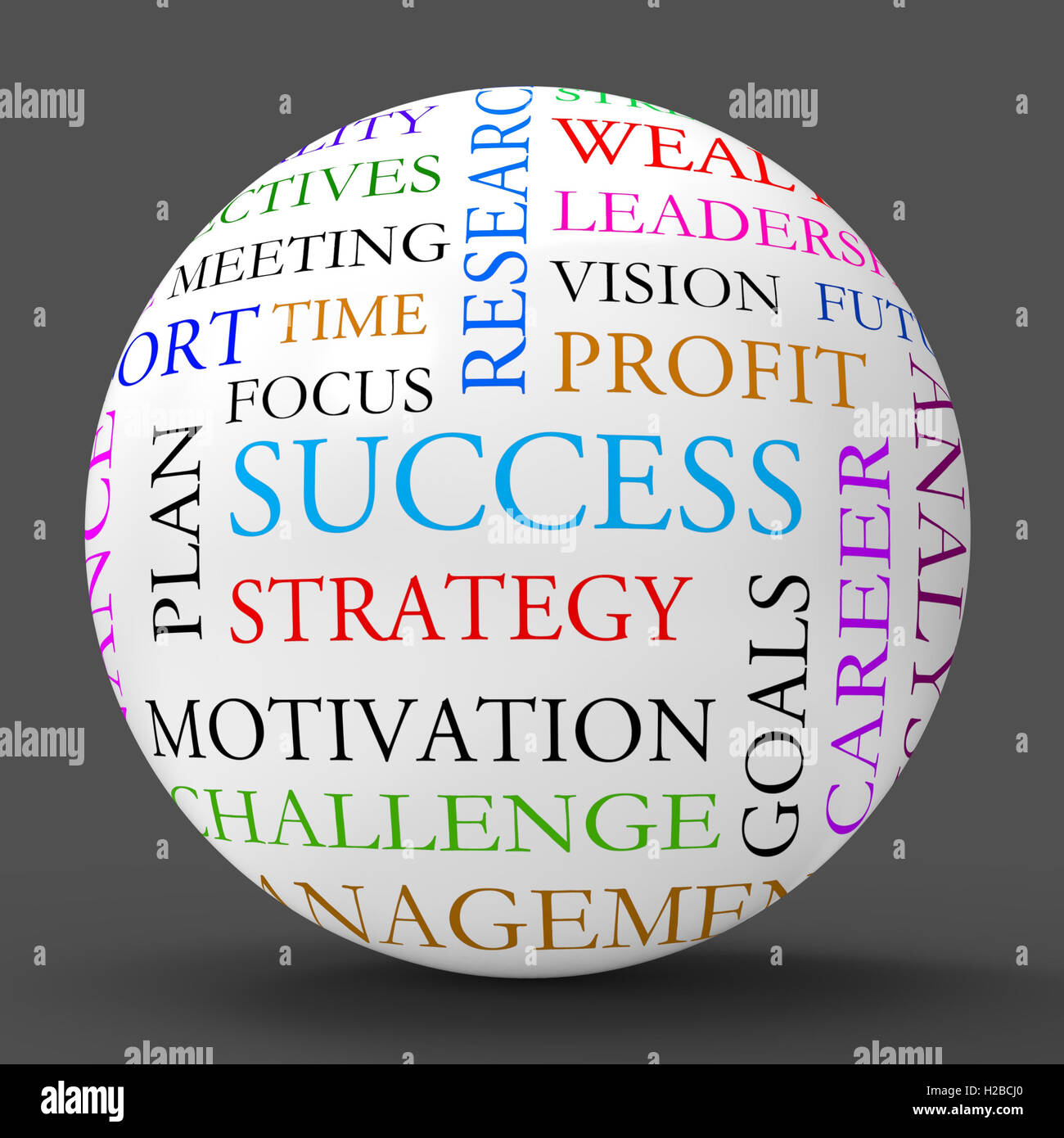 Wortwolke zeigt Weg zum Erfolg Stockfoto