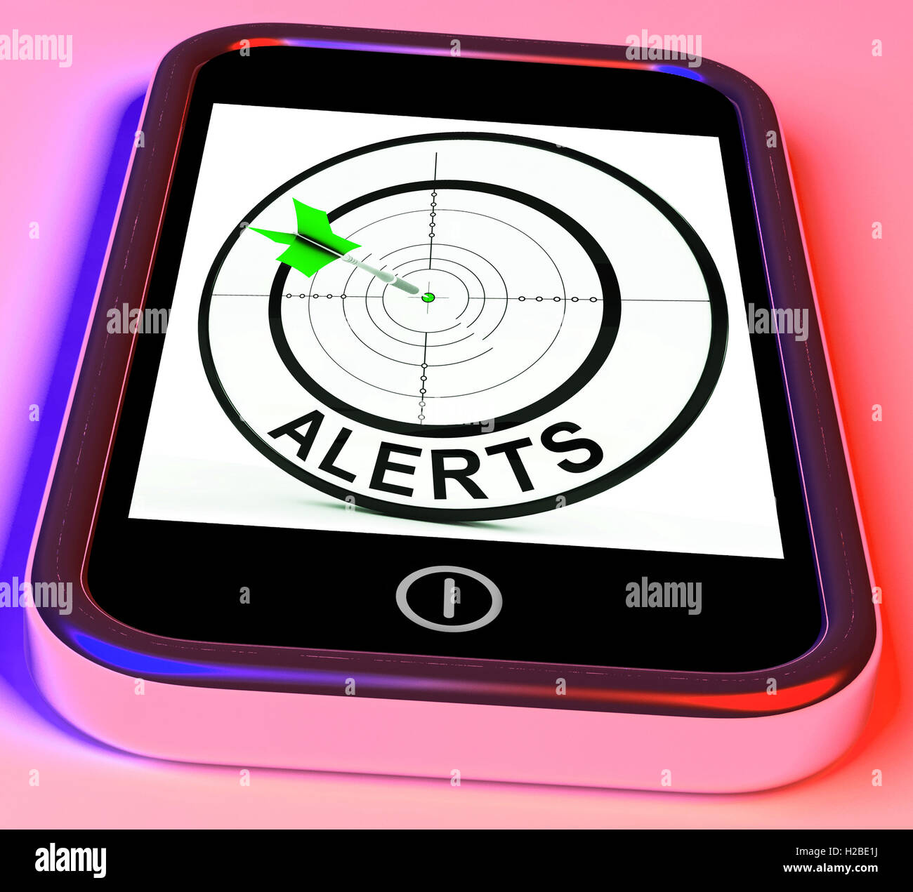 Warnungen Smartphone bedeutet Telefon Erinnerung oder Alarm Stockfoto