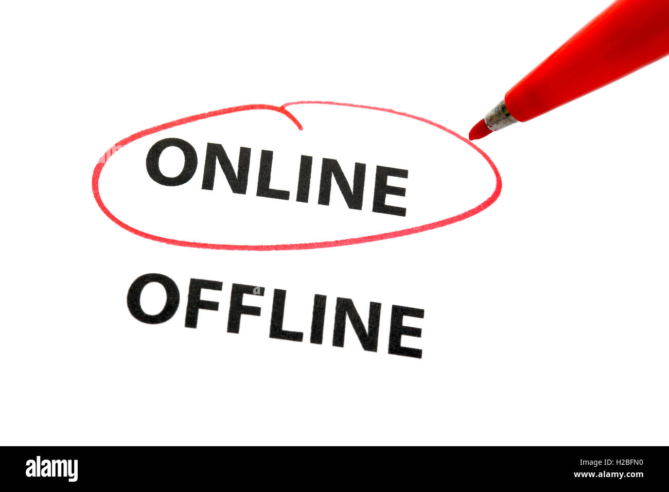 Wählen Sie online Stockfoto