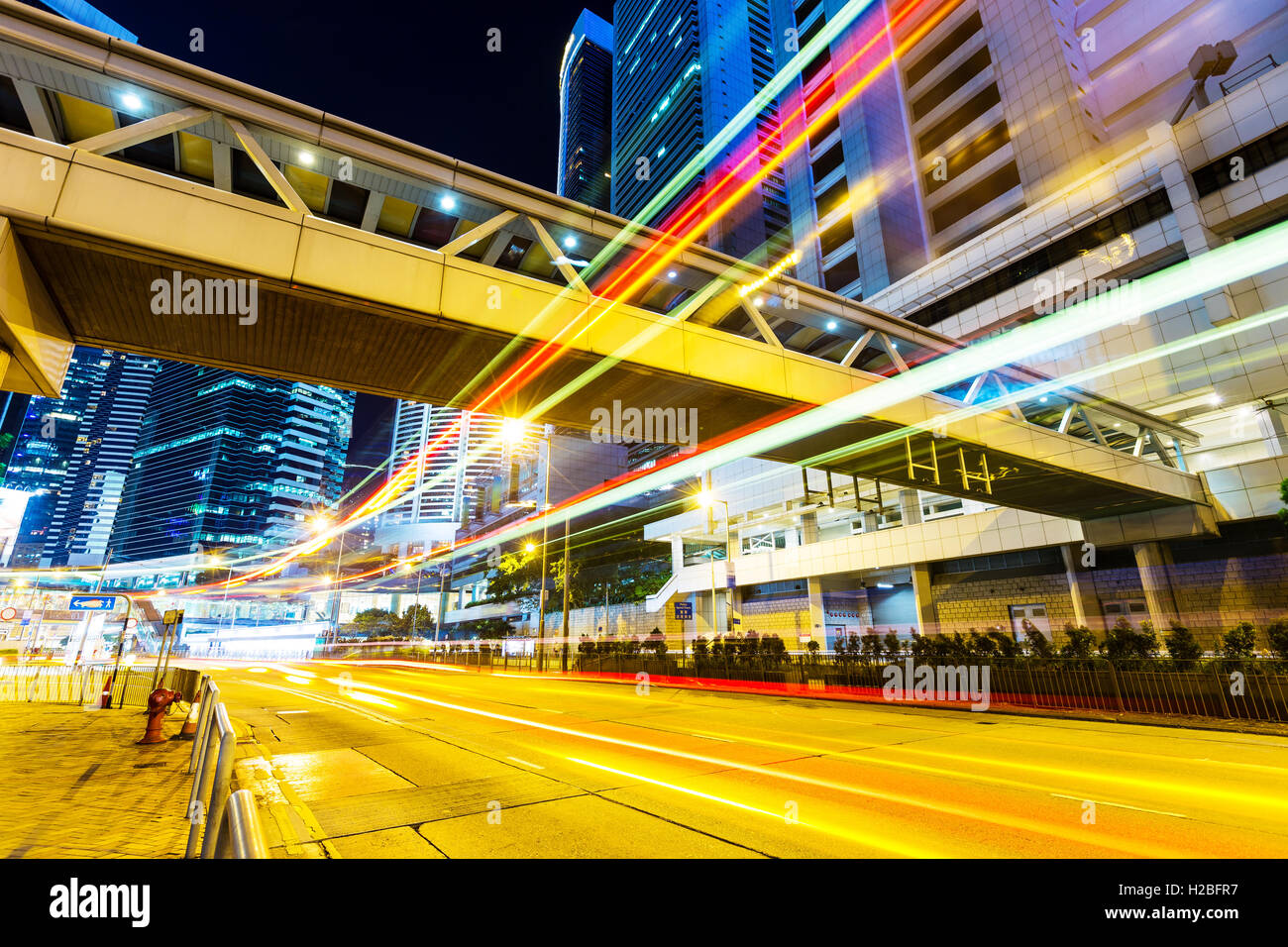 Hong Kong mit viel Verkehr Stockfoto