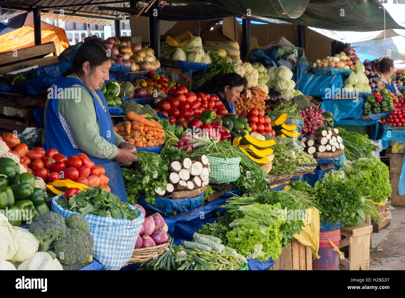 Obst und Gemüse Markt. Sucre. Bolivien Stockfoto