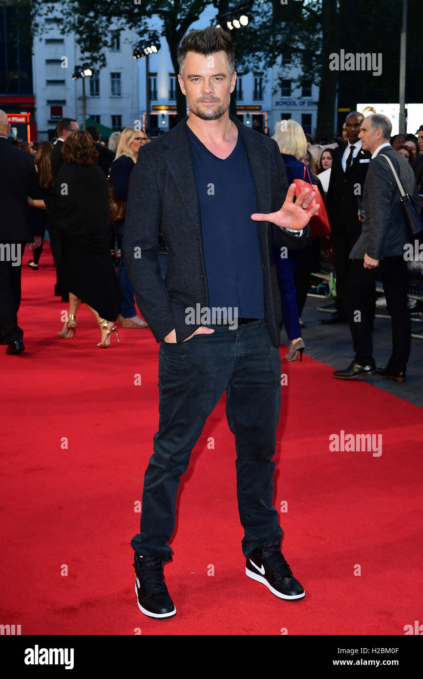 Josh Duhamel, die Teilnahme an der Europa-Premiere der Deepwater Horizon im Cineworld Kino, Leicester Square, London. Stockfoto