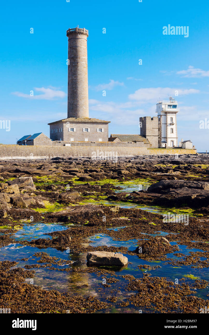 Eckmühl Leuchtturm. Penmarch, Bretagne, Frankreich. Stockfoto