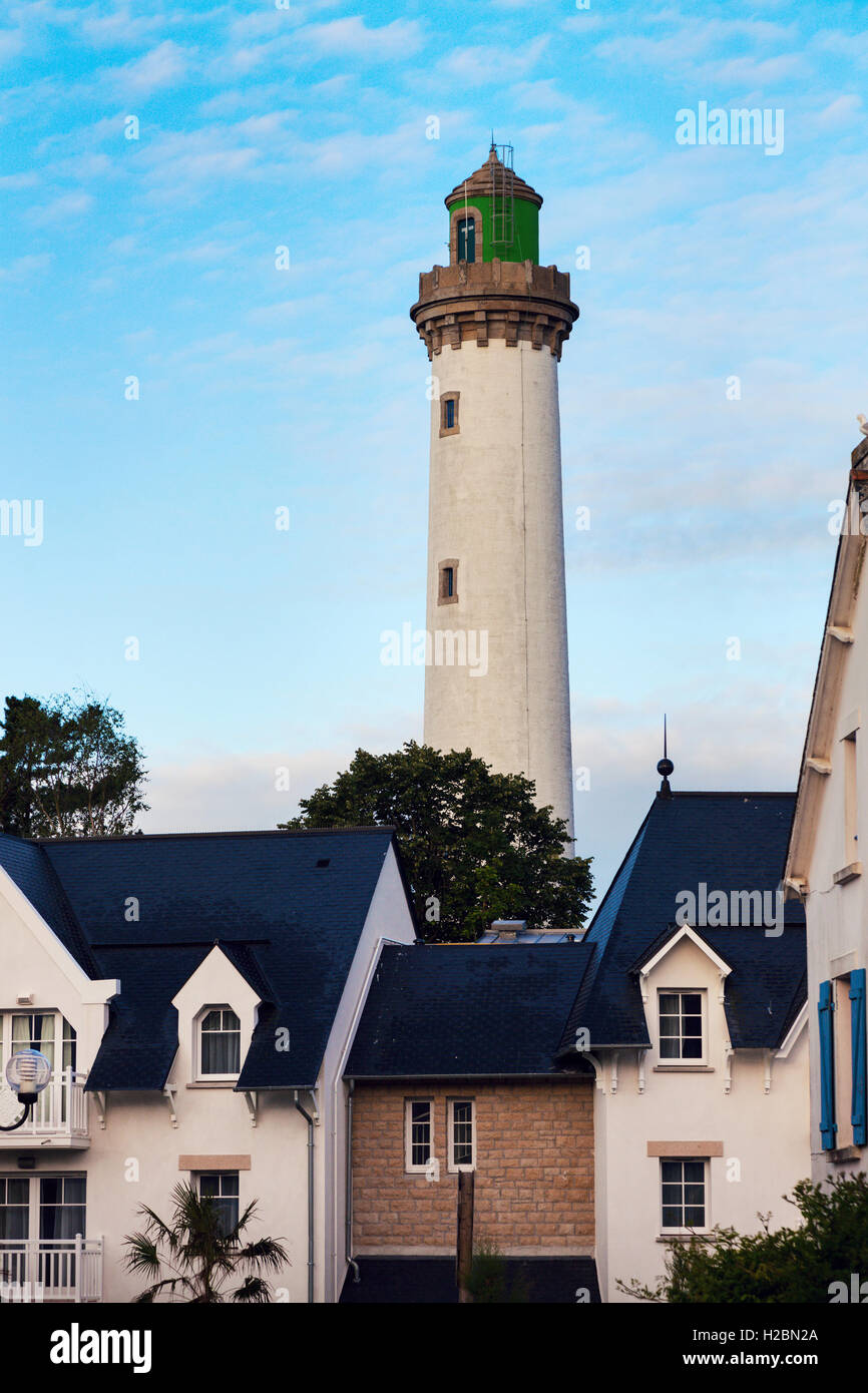 Benodet Leuchtturm. Benodet, Bretagne, Frankreich Stockfoto