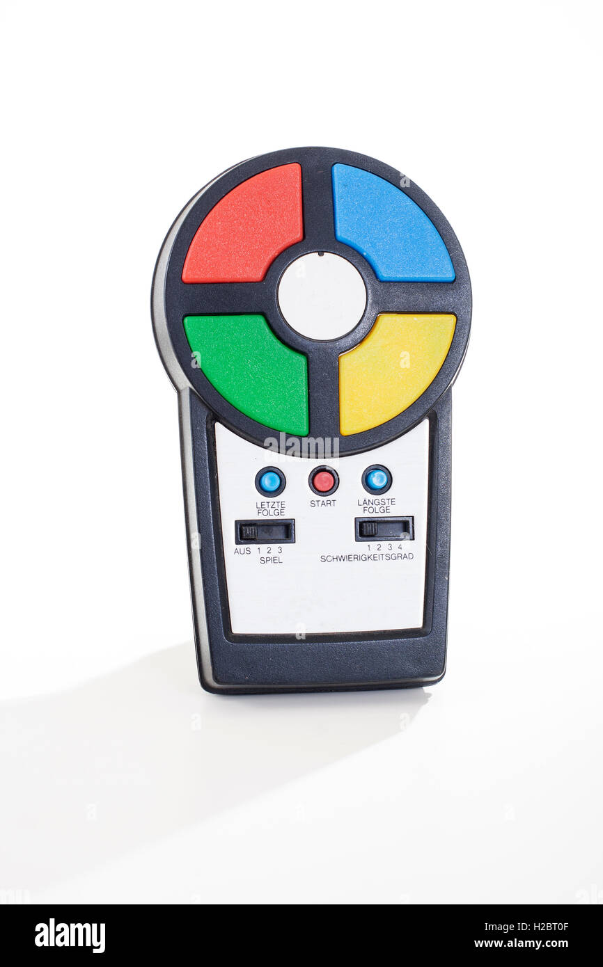 Retro-Memory-Spiel auf weisse Studio Fotohintergrund. Stockfoto
