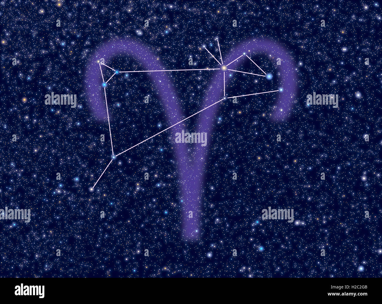 Widder The Ram Tierkreis Konstellation Widder Zeichen Entspricht Zeitraum Vom 20 Marz Bis 20 April Stockfotografie Alamy