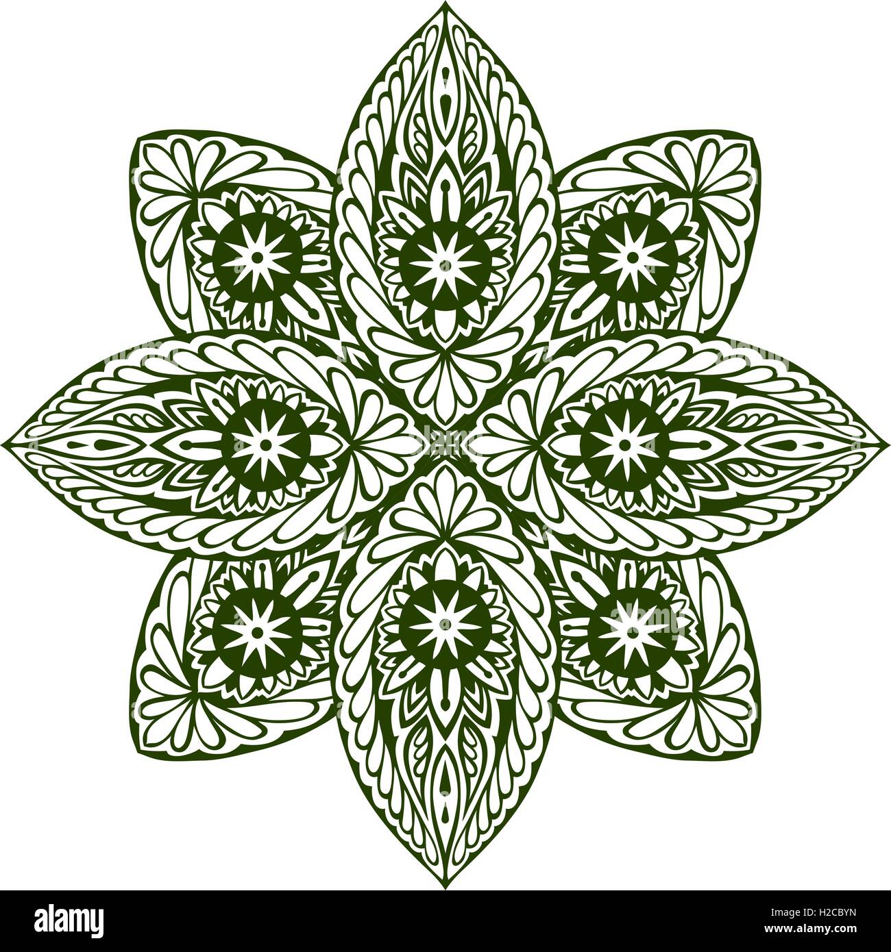 Mandala zu skizzieren. Dekorative Runde Ornament. Vektor-illustration Stock Vektor