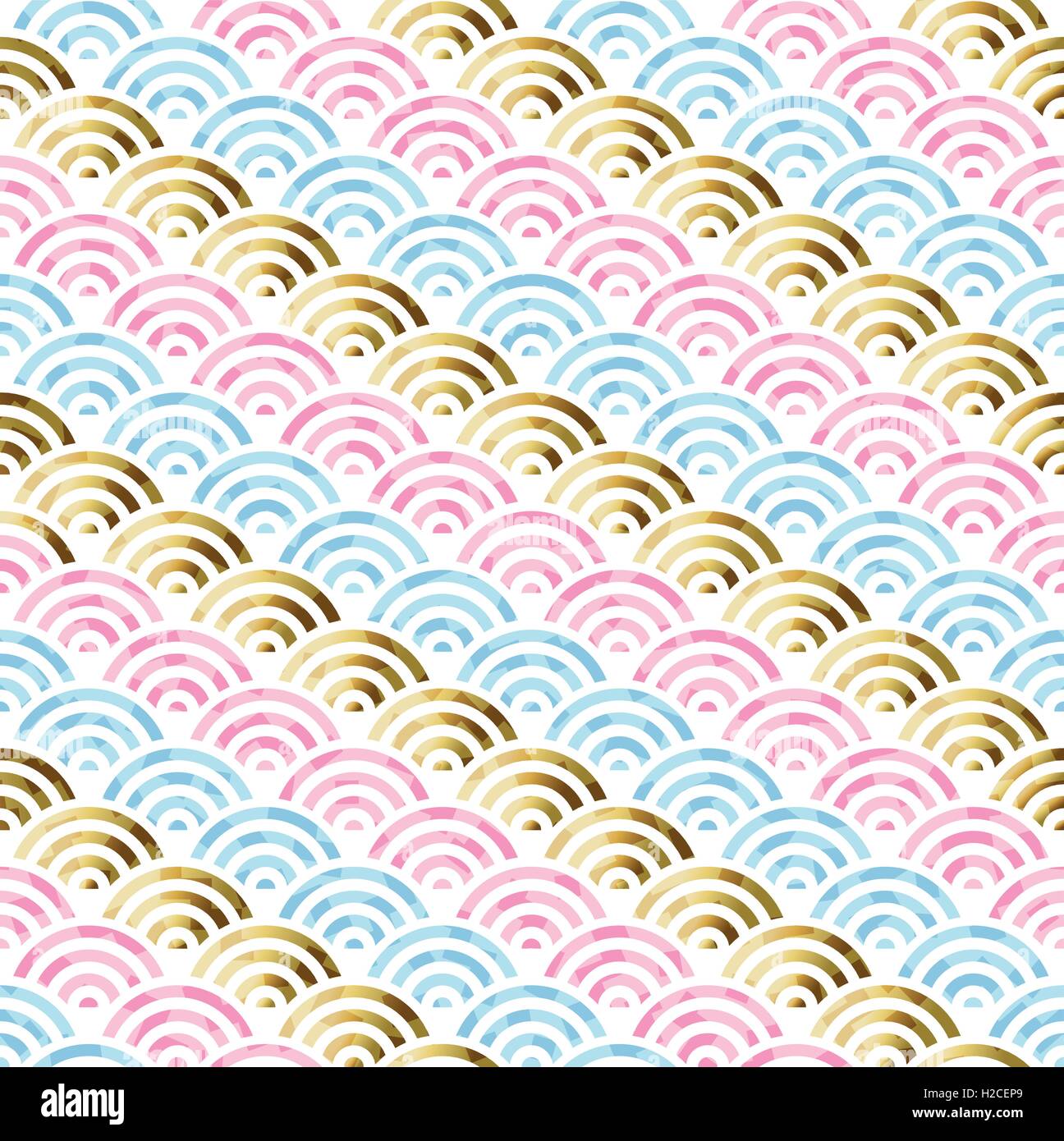 Modernen Hintergrund in gold Pastellfarben, nahtlose Muster mit Kreis Welle geometrische Form Dekoration. EPS10 Vektor. Stock Vektor