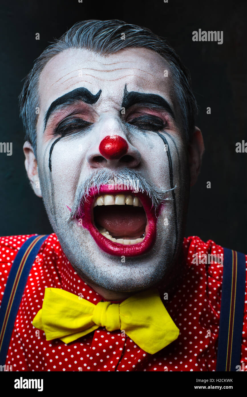 Schrecklich verrückte Clown und Halloween-Thema Stockfoto