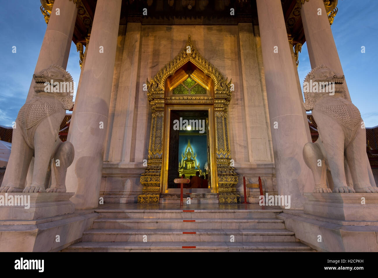 Marmor-Tempel, Wat Benchamabopit Dusitvanaram in Bangkok, Thailand Stockfoto
