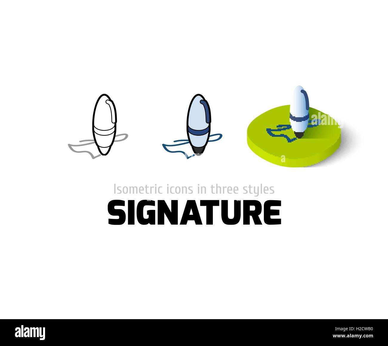 Signatur-Symbol im anderen Stil Stock Vektor