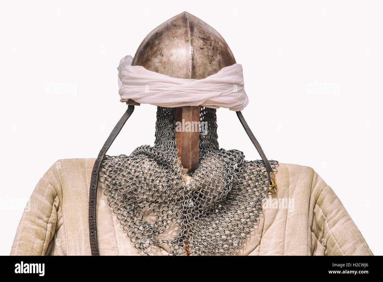 Wiedereroberung maurischen Krieger Rüstung passt. Isoliert auf weißem Hintergrund Stockfoto