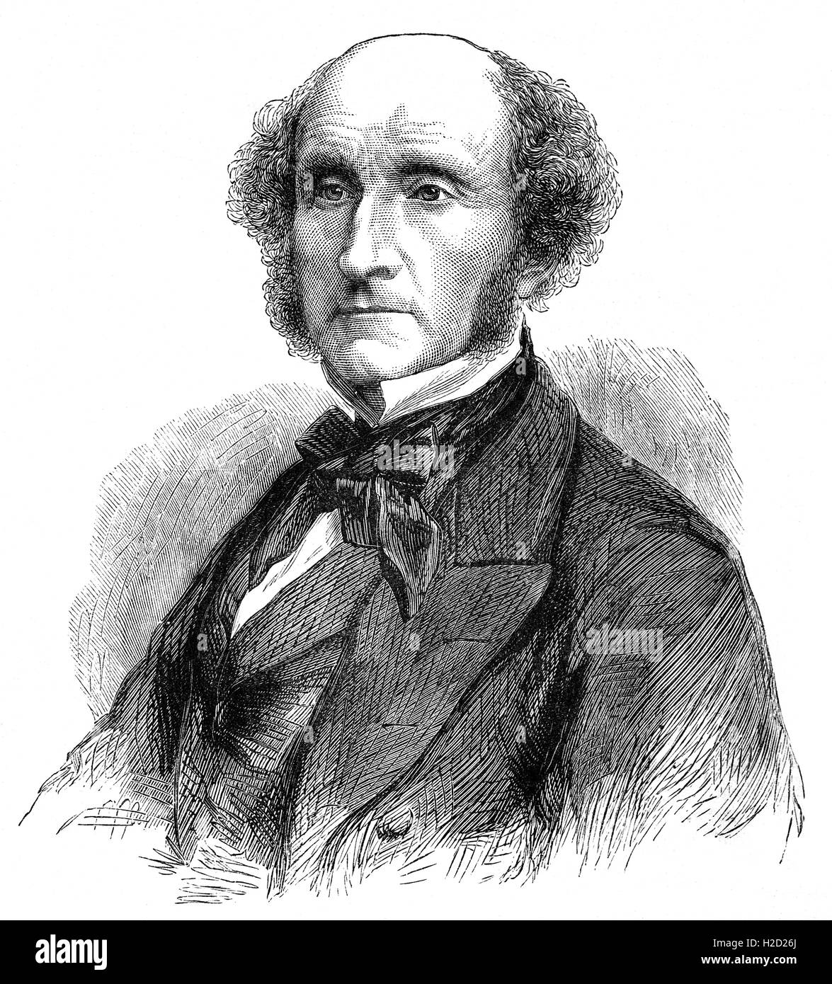 John Stuart Mill (1806 – 1873) war eine liberale Partei M.P., ein englischer Philosoph, Nationalökonom, feministisch - er war der erste Abgeordnete für das Frauenwahlrecht zu nennen.  Er war ein Befürworter des Utilitarismus, eine ethische Theorie von seinem Vorgänger Jeremy Bentham entwickelt und trug wesentlich zur Theorie der wissenschaftlichen Methode. Stockfoto