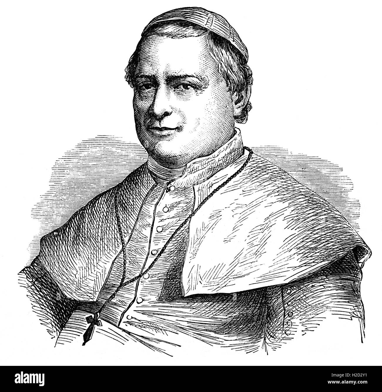 Papst Pius IX (1792 – 1878), Giovanni Maria Mastai-Ferretti, geboren regierte als Papst vom 16. Juni 1846 bis zu seinem Tod im Jahre 1878. Er war der am längsten regierende gewählte Papst in der Geschichte der katholischen Kirche, seit über 31 Jahren dienen. Stockfoto