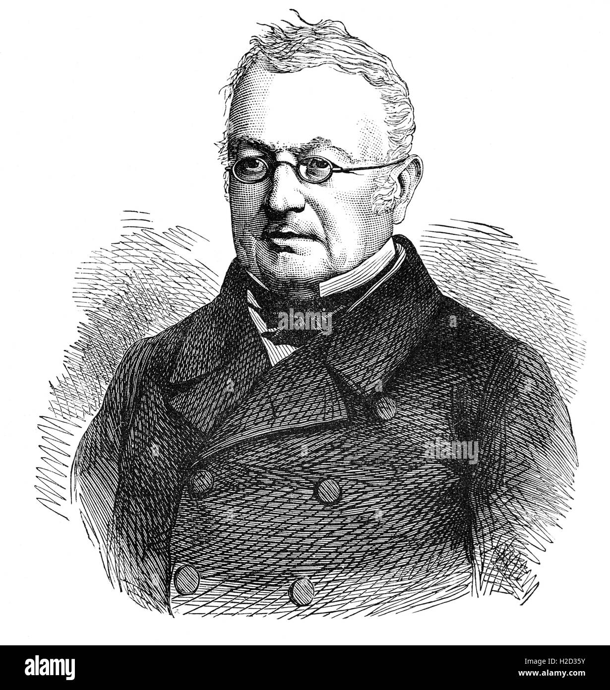 Marie Joseph Louis Adolphe Thiers (1797 – 1877) war ein französischer Staatsmann und Historiker. Er war der zweite gewählte Präsident von Frankreich, und der erste Präsident der dritten französischen Republik. Stockfoto